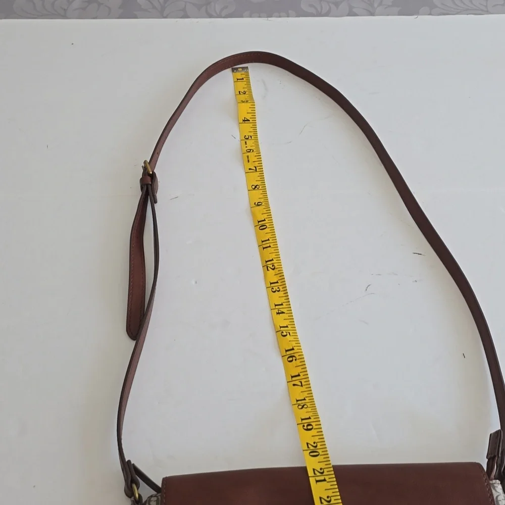 Fossil Gabriella Flap Crossbody Bag Brown Adjustable Strap